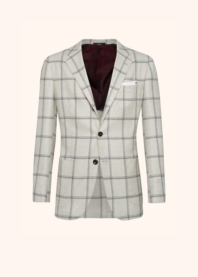 Kiton medium grey single-breasted jacket for man, made of cashmere