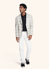 Kiton medium grey single-breasted jacket for man, made of cashmere - 5