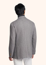Kiton medium grey single-breasted jacket for man, made of cashmere - 3