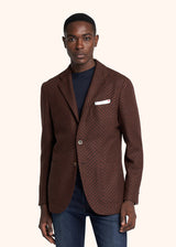 Kiton brown single-breasted jacket for man, made of cashmere - 2