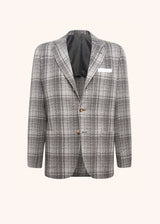 Kiton medium grey single-breasted jacket for man, made of cashmere