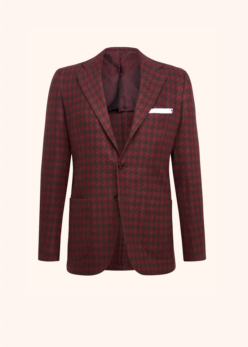 Kiton bordeaux single-breasted jacket for man, made of cashmere