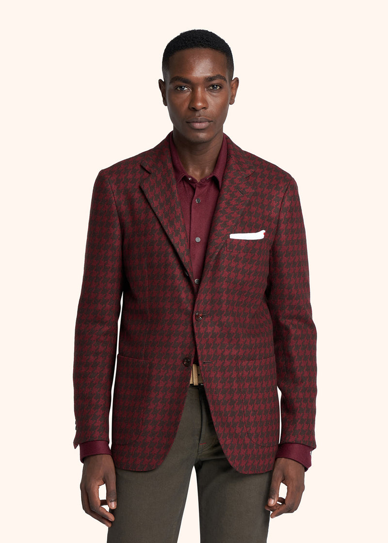 Kiton bordeaux single-breasted jacket for man, made of cashmere - 2