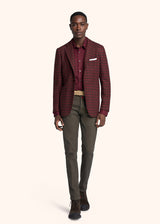 Kiton bordeaux single-breasted jacket for man, made of cashmere - 5