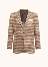 Kiton beige single-breasted jacket for man, made of cashmere