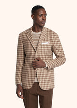 Kiton beige single-breasted jacket for man, made of cashmere - 2