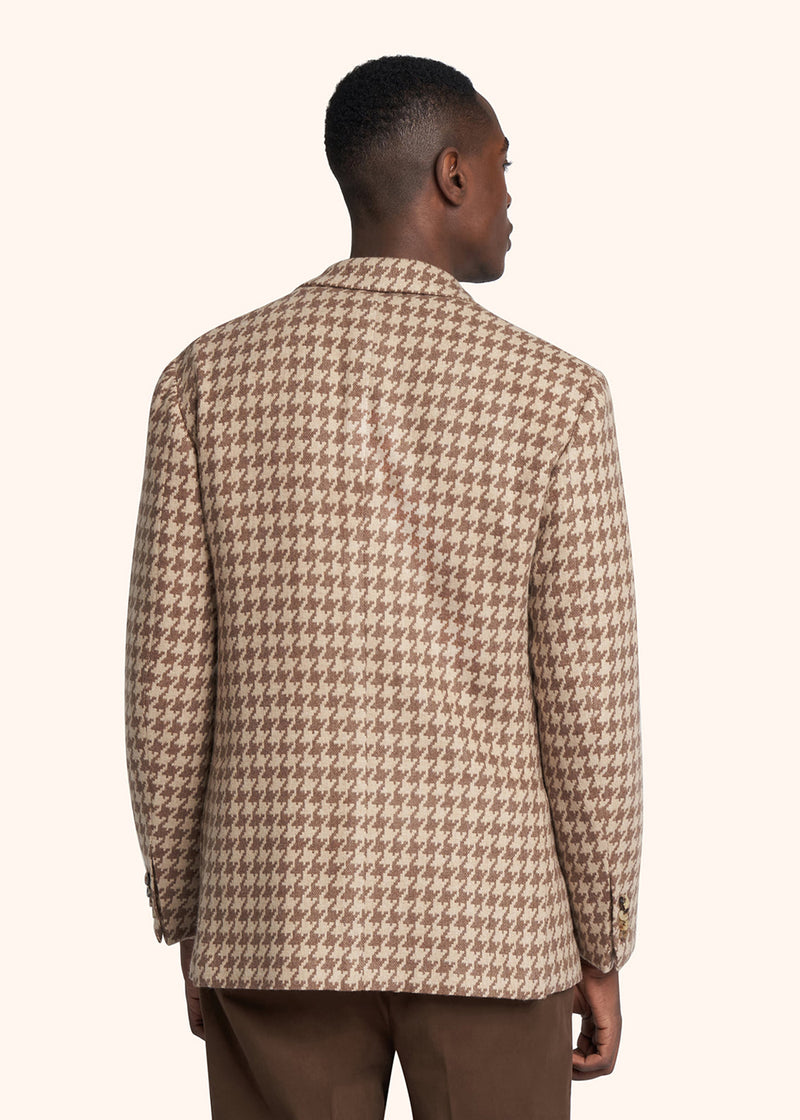 Kiton beige single-breasted jacket for man, made of cashmere - 3