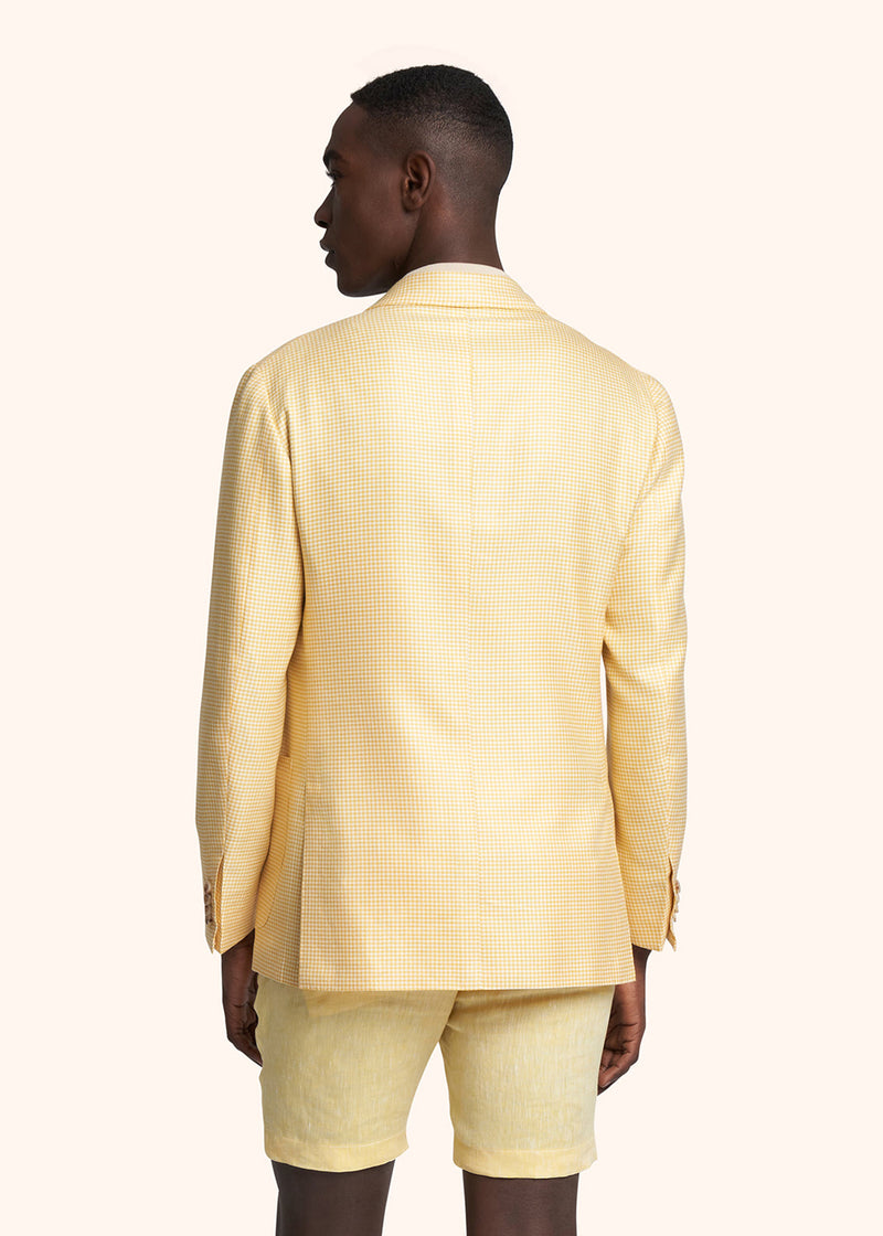 Kiton yellow single-breasted jacket for man, made of cashmere - 3