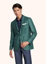 Kiton green single-breasted jacket for man, made of cashmere - 2