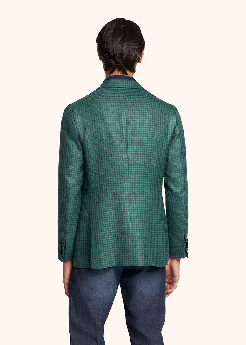 Kiton green single-breasted jacket for man, made of cashmere - 3