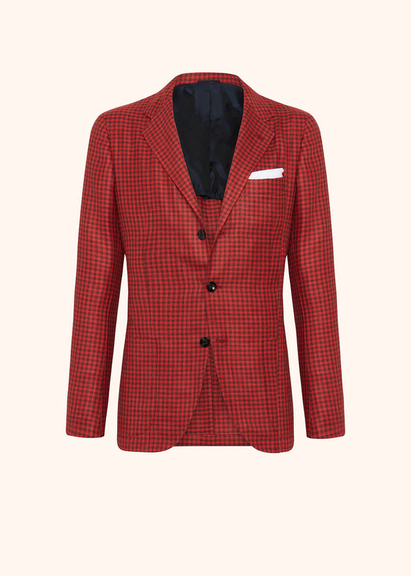 Kiton red single-breasted jacket for man, made of cashmere