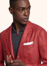 Kiton red single-breasted jacket for man, made of cashmere - 4
