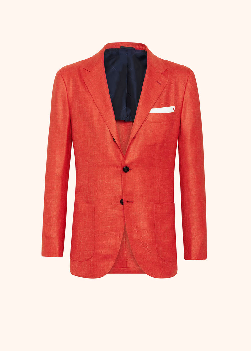 Kiton red single-breasted jacket for man, made of cashmere