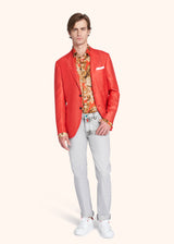 Kiton red single-breasted jacket for man, made of cashmere - 5
