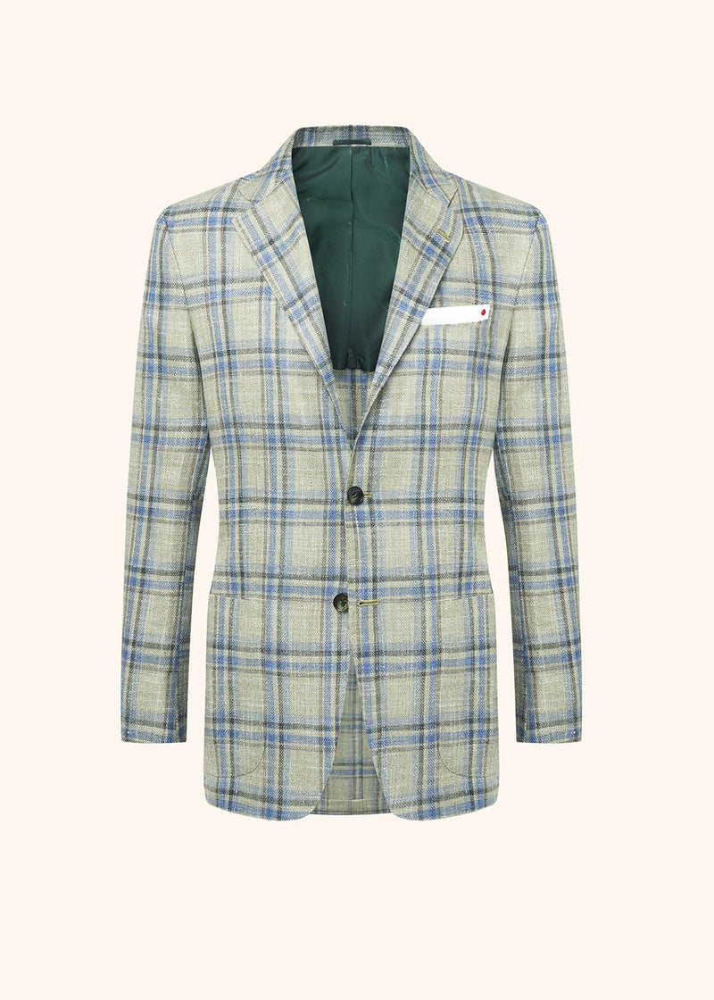 Kiton green single-breasted jacket for man, made of cashmere