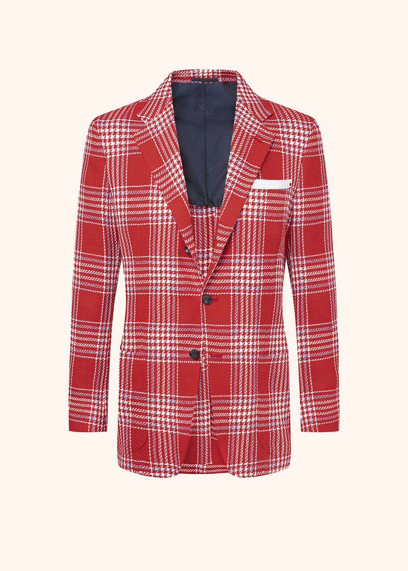 Kiton red single-breasted jacket for man, made of cashmere