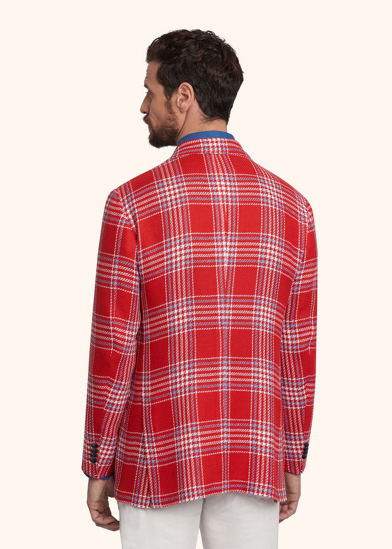 Kiton red single-breasted jacket for man, made of cashmere - 3