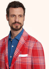 Kiton red single-breasted jacket for man, made of cashmere - 4