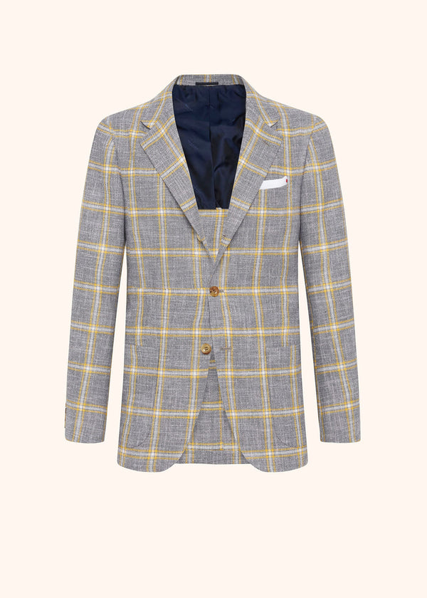 Kiton yellow single-breasted jacket for man, made of cashmere