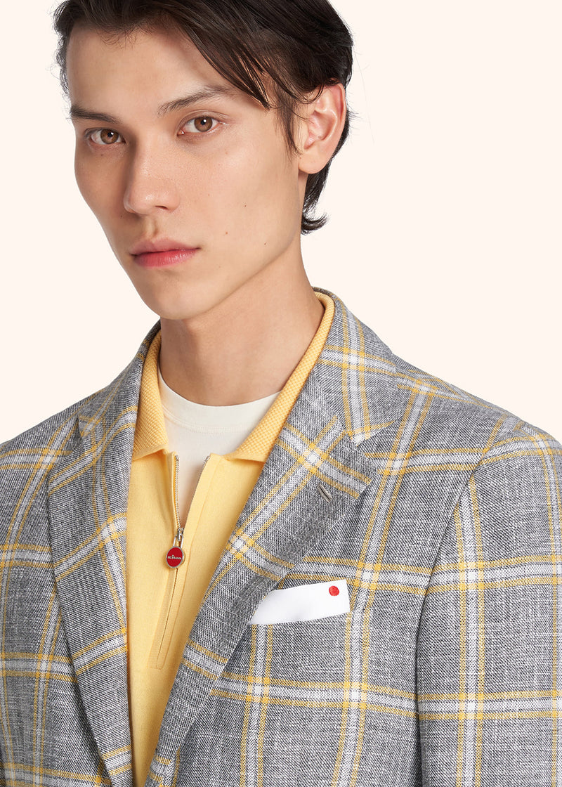 Kiton yellow single-breasted jacket for man, made of cashmere - 4