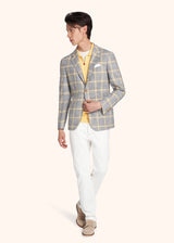 Kiton yellow single-breasted jacket for man, made of cashmere - 5