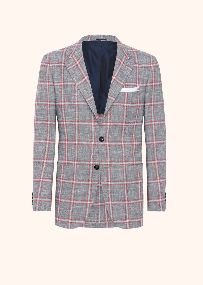 Kiton red single-breasted jacket for man, made of cashmere