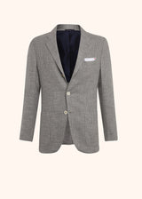 Kiton light grey single-breasted jacket for man, made of cashmere