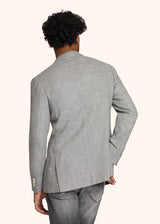 Kiton light grey single-breasted jacket for man, made of cashmere - 3