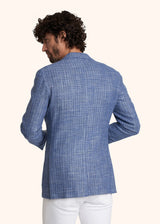 Kiton sky blue single-breasted jacket for man, made of cashmere - 3