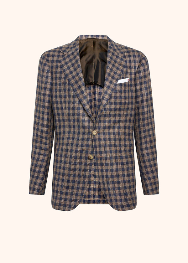 Kiton brown single-breasted jacket for man, made of wool