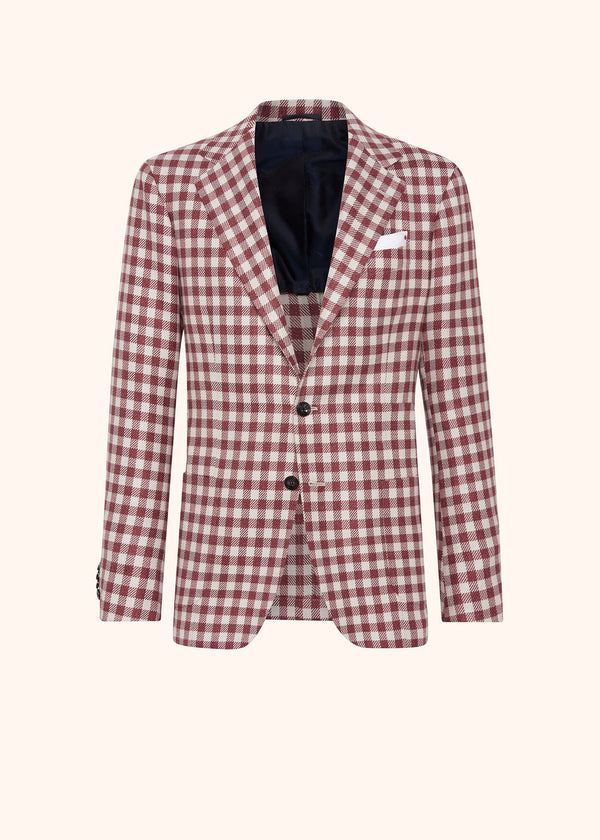 Kiton red single-breasted jacket for man, made of wool