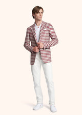 Kiton red single-breasted jacket for man, made of wool - 5