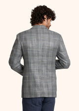 Kiton medium grey single-breasted jacket for man, made of virgin wool - 3