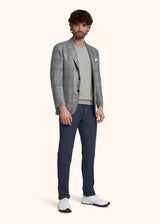 Kiton medium grey single-breasted jacket for man, made of virgin wool - 5