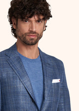 Kiton blue single-breasted jacket for man, made of virgin wool - 4