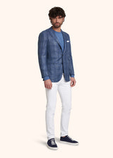 Kiton blue single-breasted jacket for man, made of virgin wool - 5