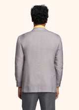 Kiton light grey single-breasted jacket for man, made of cashmere - 3