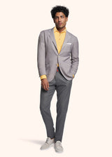 Kiton light grey single-breasted jacket for man, made of cashmere - 5