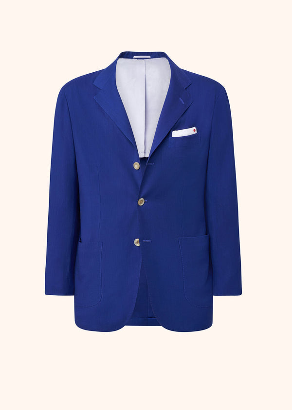 Kiton ink blue single-breasted jacket for man, made of cashmere