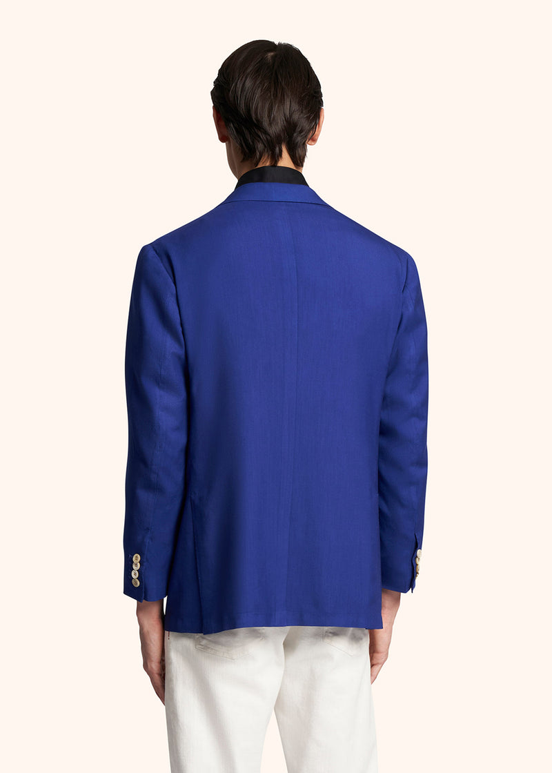 Kiton ink blue single-breasted jacket for man, made of cashmere - 3