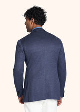 Kiton blue single-breasted jacket for man, made of cashmere - 3