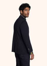 Kiton blue single-breasted jacket for man, made of virgin wool - 3