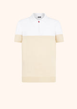 Kiton white/cream jersey poloshirt for man, made of cotton