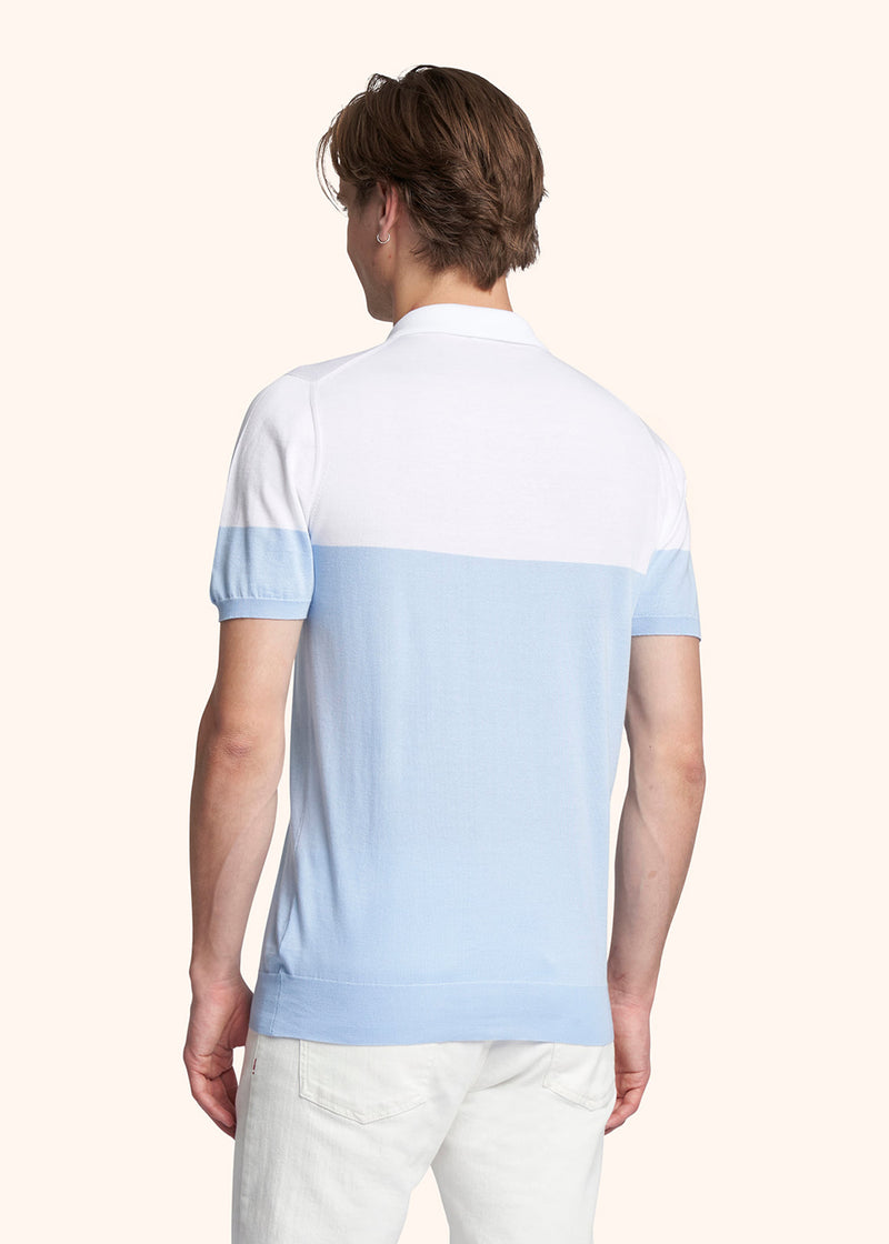 Kiton white/sky jersey poloshirt for man, made of cotton - 3