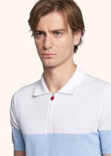 Kiton white/sky jersey poloshirt for man, made of cotton - 4