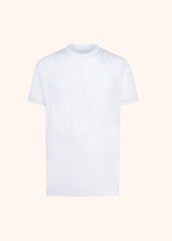 Kiton white jersey round neck for man, made of cotton