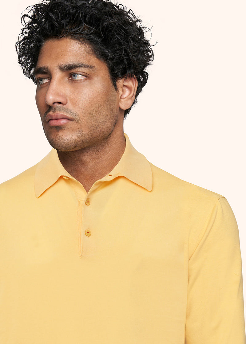 Kiton yellow poloshirt ls for man, made of cotton - 4