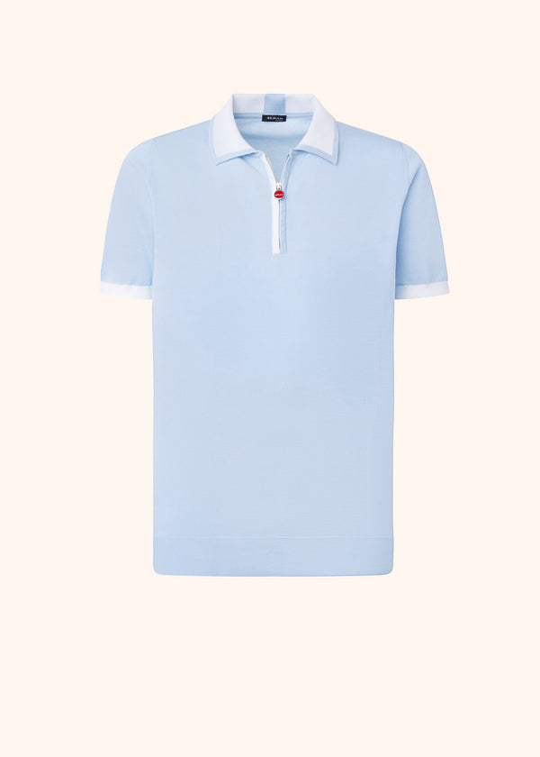 Kiton ribbed-knit polo shirt - Blue