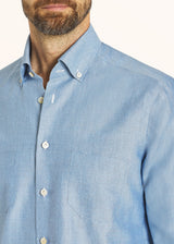 Kiton blue heavenly shirt for man, made of cotton - 4