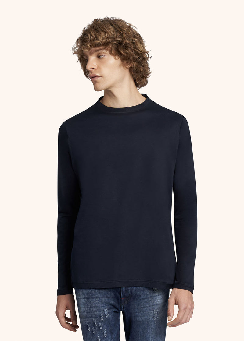 Kiton blue t for man, made of cotton - 2